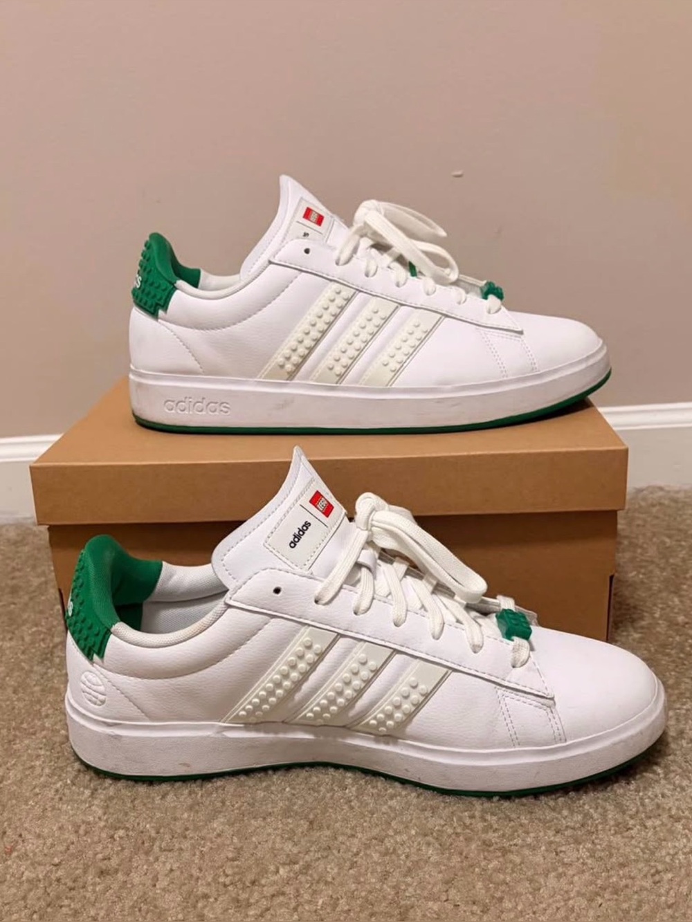LEGO x adidas Grand Court 2.0 'White Green' 2022 Men’s 10.5